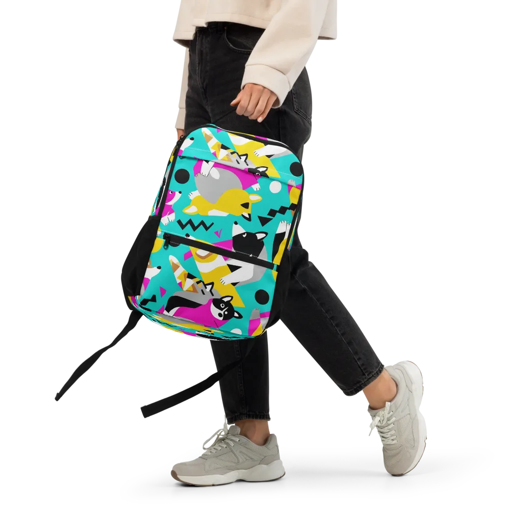 Neon Canine Parade on Utility Backpack — Front