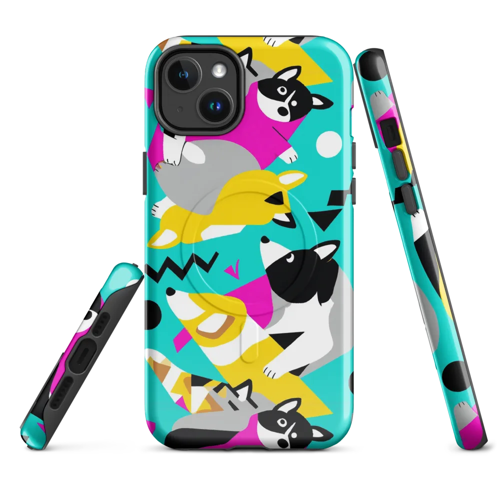 Neon Canine Parade on MagSafe Tough Case for iPhone® — Front