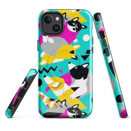 Neon Canine Parade on a MagSafe Tough Case for iPhone®