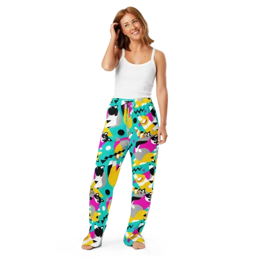 Neon Canine Parade on a Women's Pajama Pants