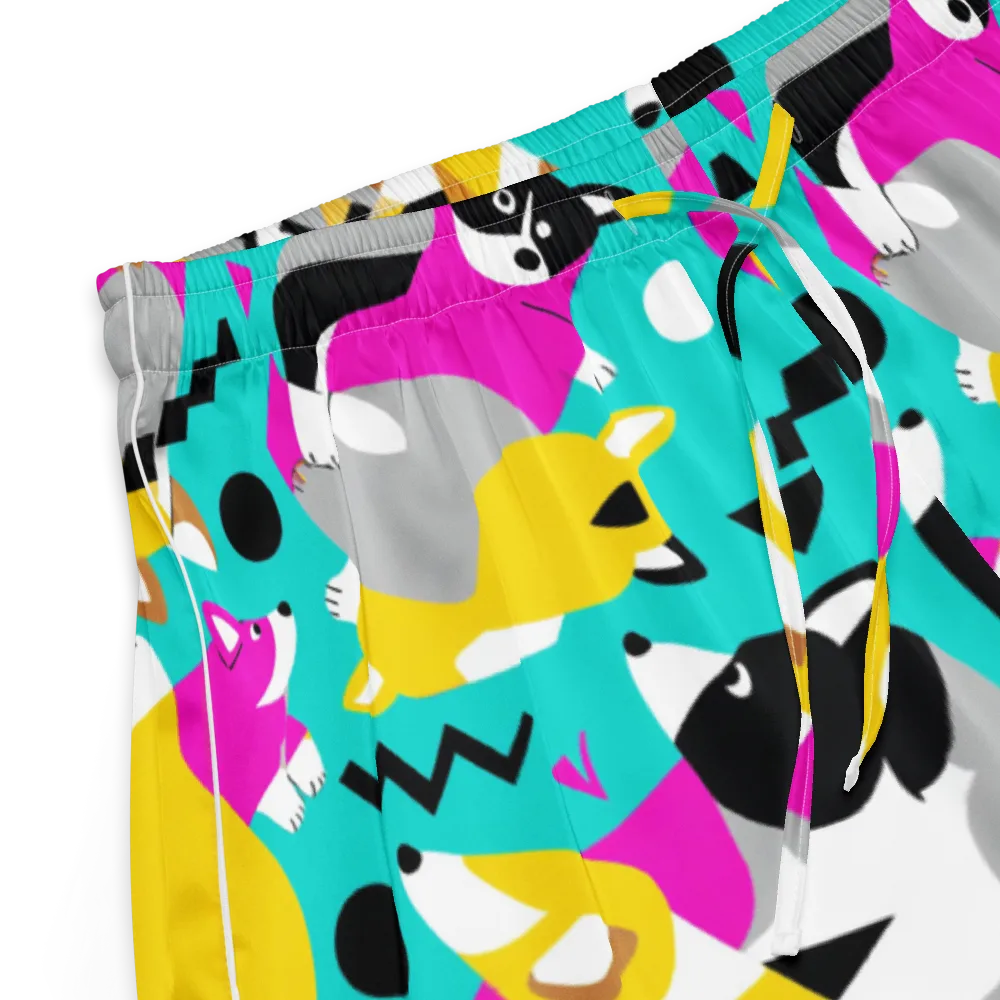 Neon Canine Parade on Women's Pajama Shorts — Product details