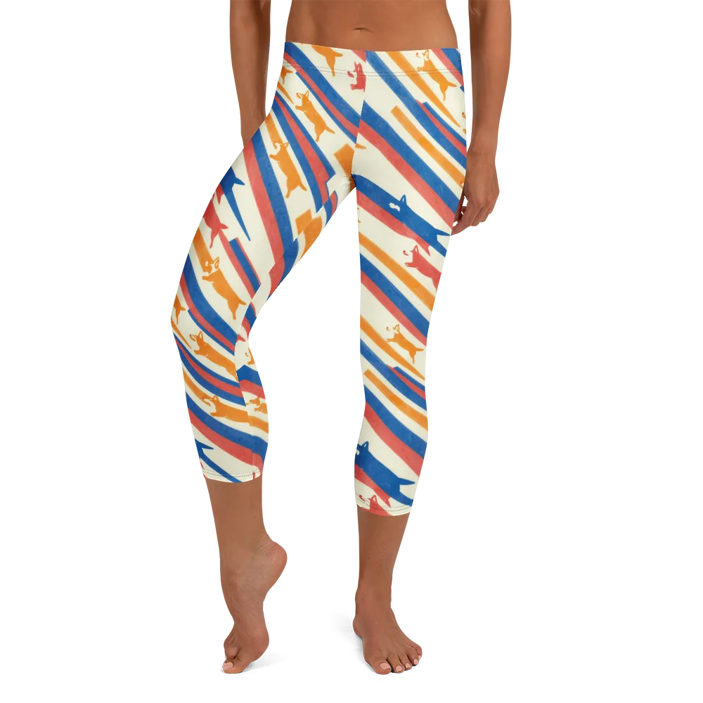 Canine Cadence on Capri Leggings — Front