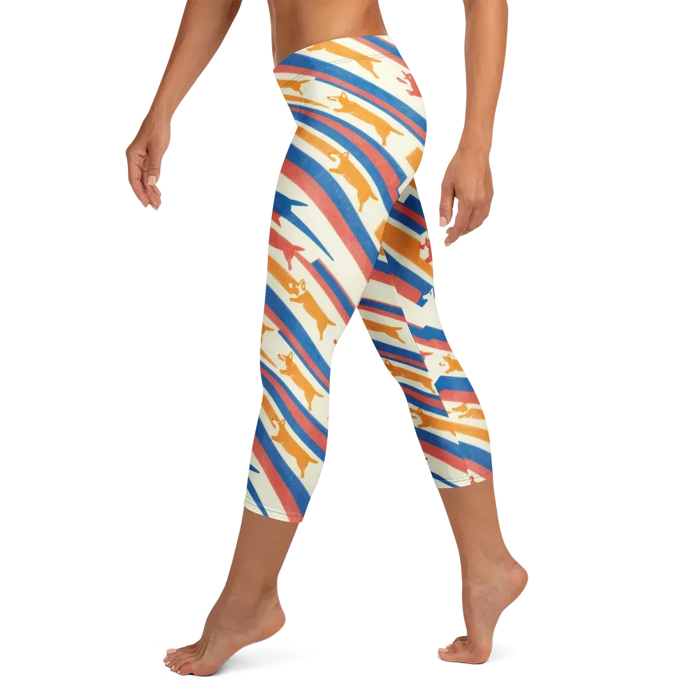 Canine Cadence on Capri Leggings — Left