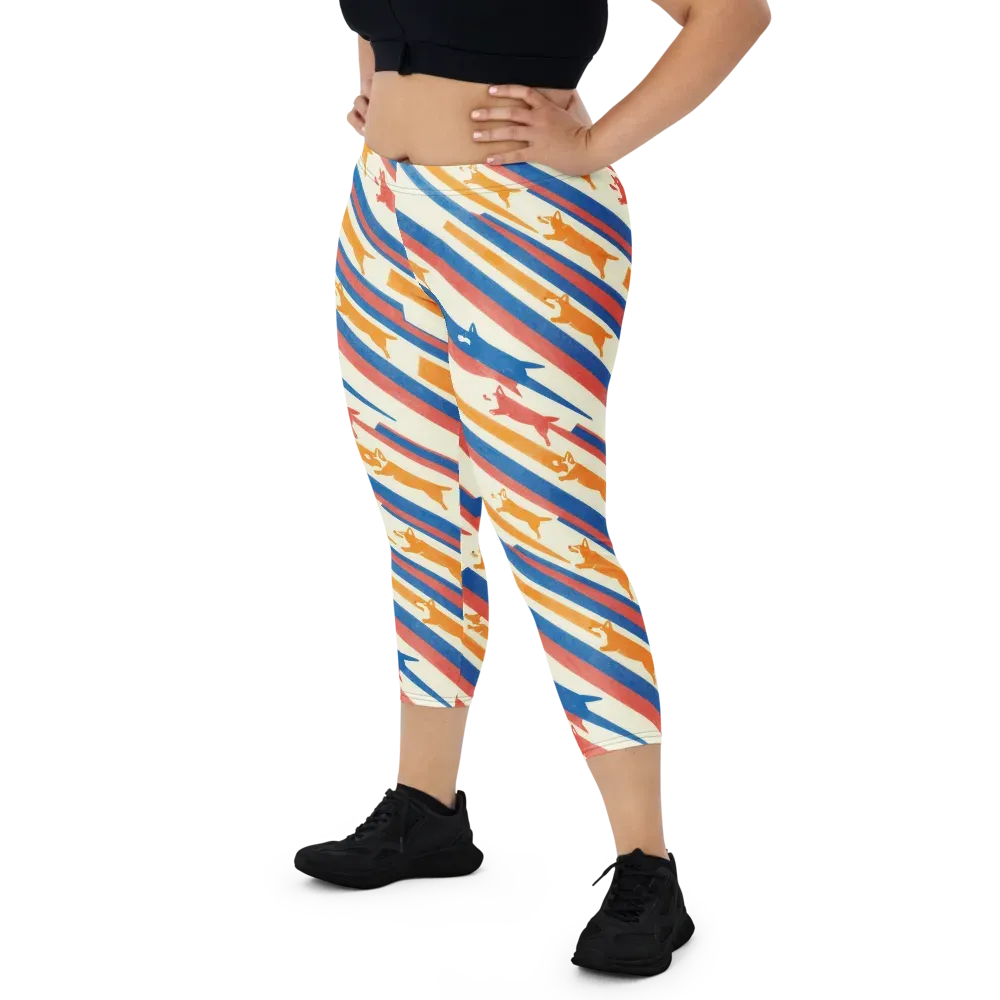 Canine Cadence on Capri Leggings — Front