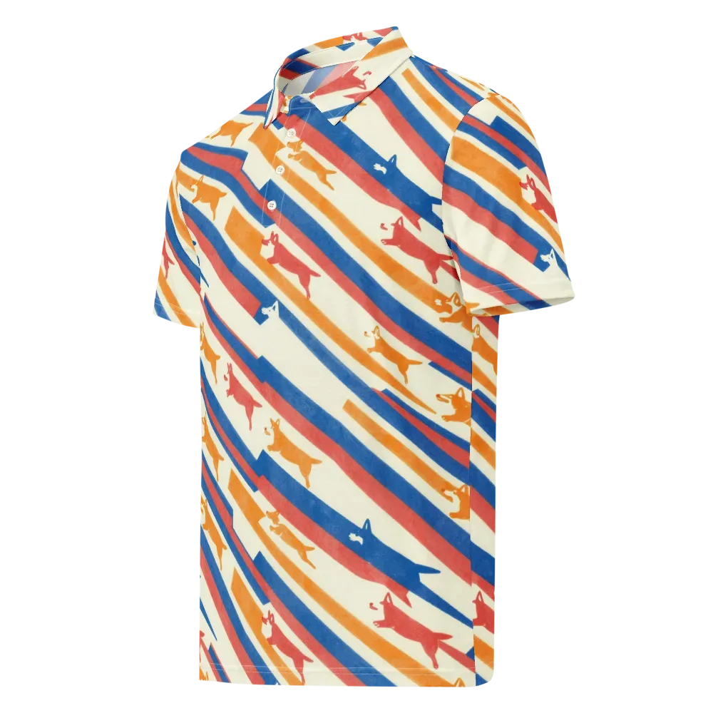 Canine Cadence on Men's Slim Fit Polo Shirt — Left Front