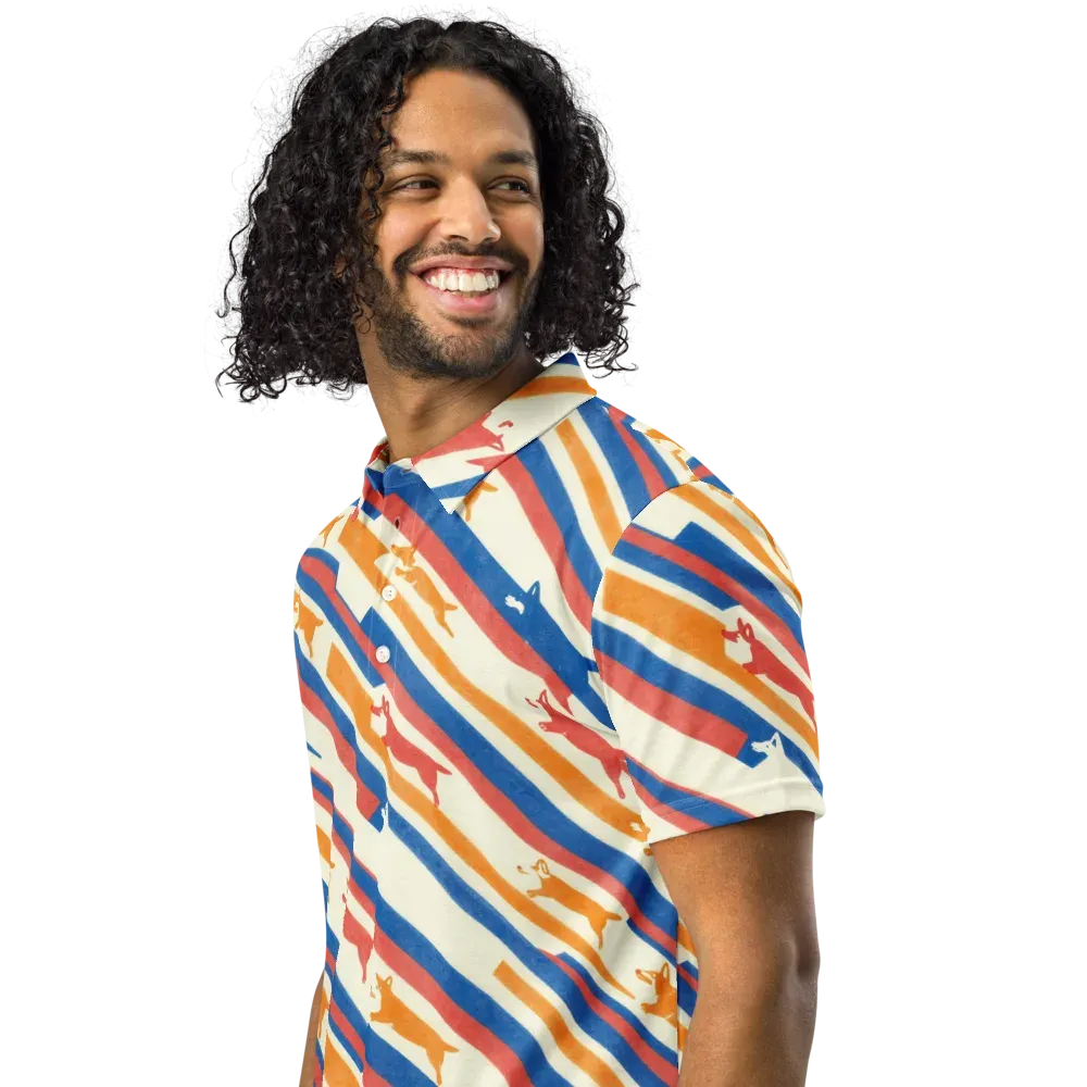 Canine Cadence on Men's Slim Fit Polo Shirt — Left Front
