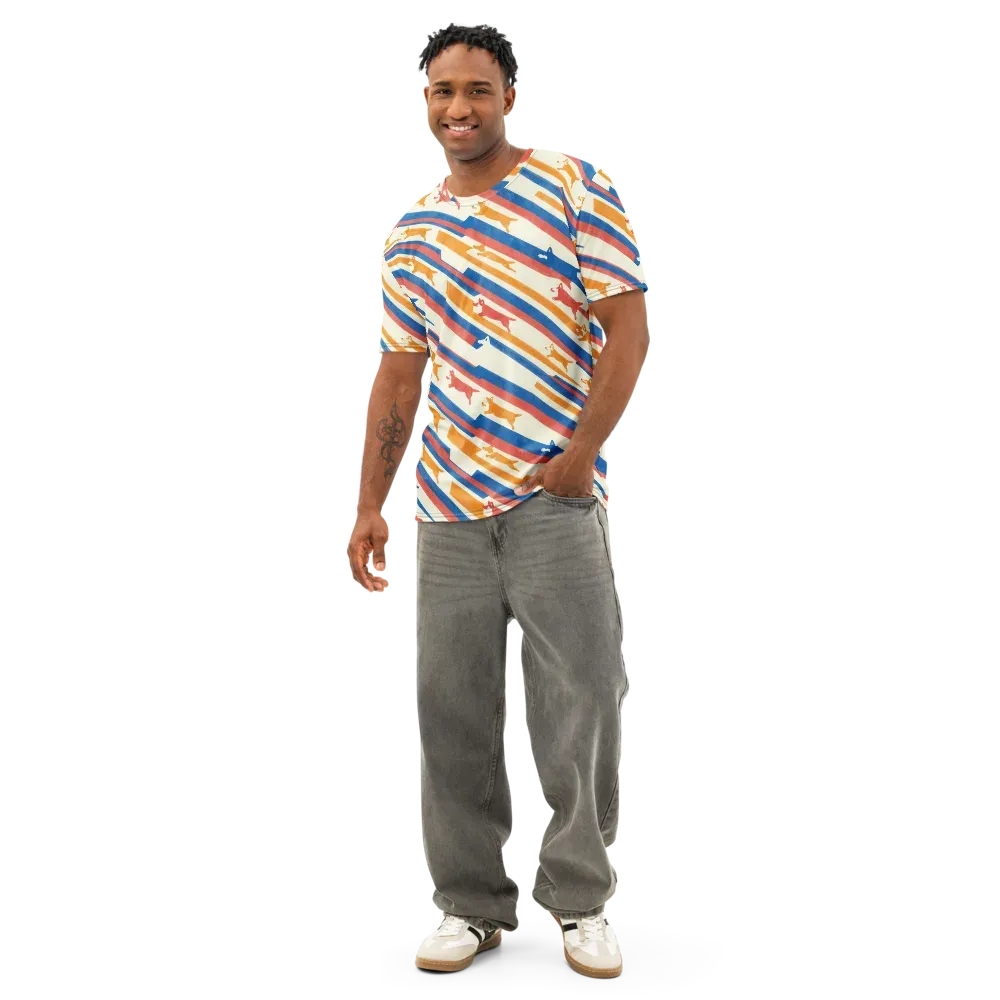Canine Cadence on Men's Cotton Crew Neck T-Shirt — Front