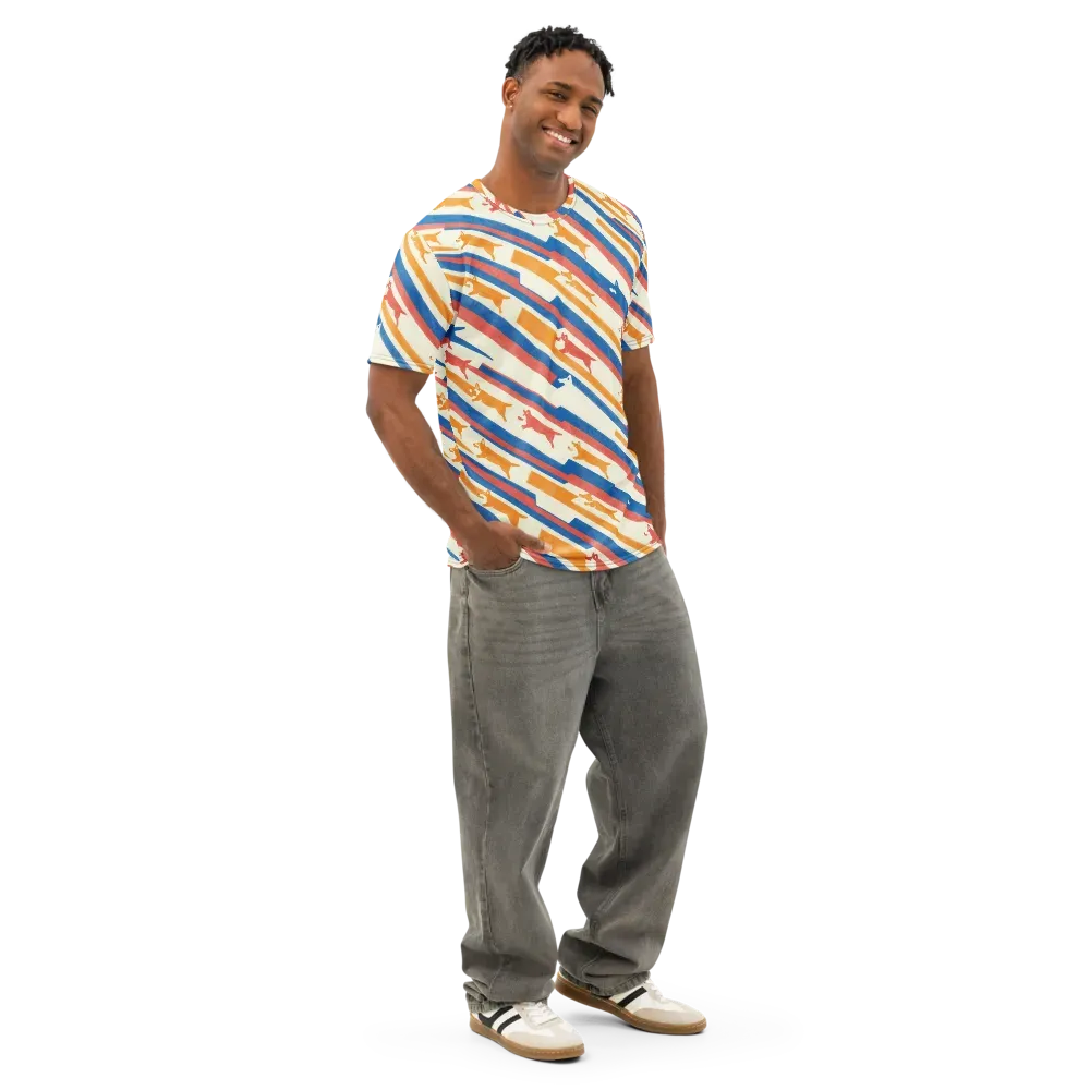 Canine Cadence on Men's Cotton Crew Neck T-Shirt — Right Front
