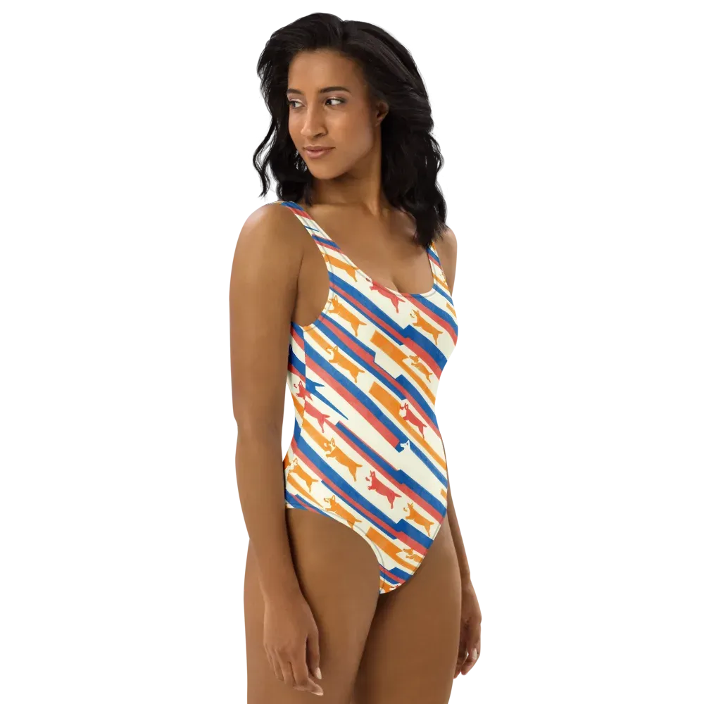 Canine Cadence on One-Piece Swimsuit — Right