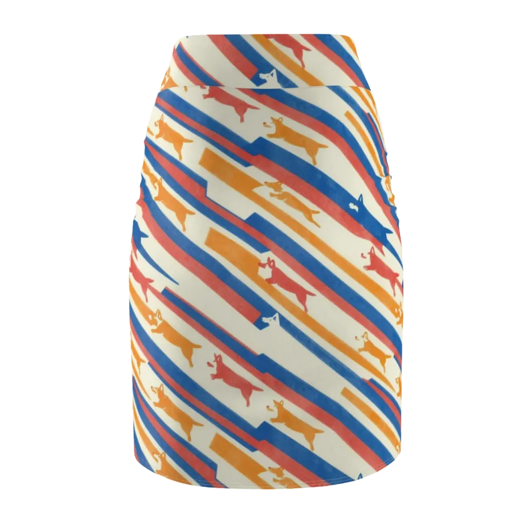 Canine Cadence on Pencil Skirt — Back