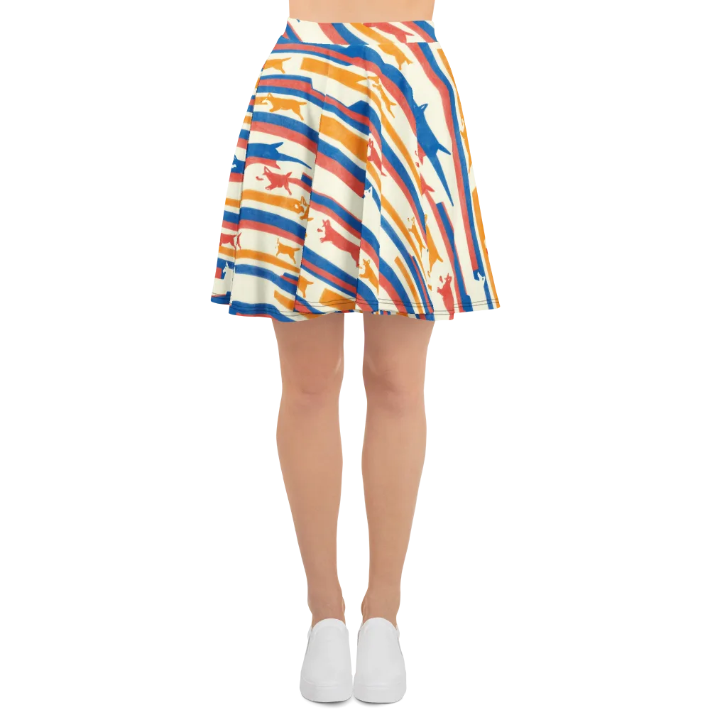 Canine Cadence on Skater Skirt — Front