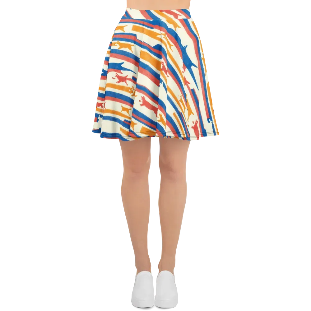 Canine Cadence on Skater Skirt — Front