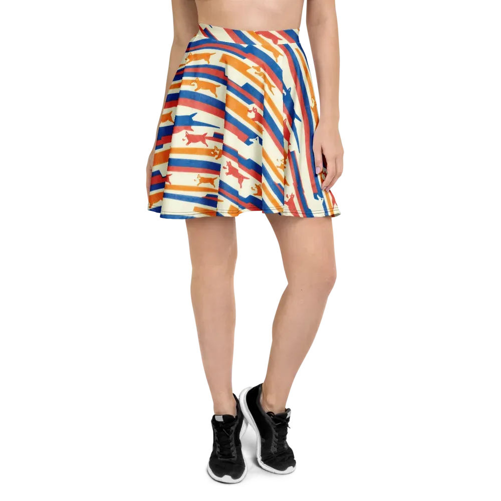 Canine Cadence on Skater Skirt — Front