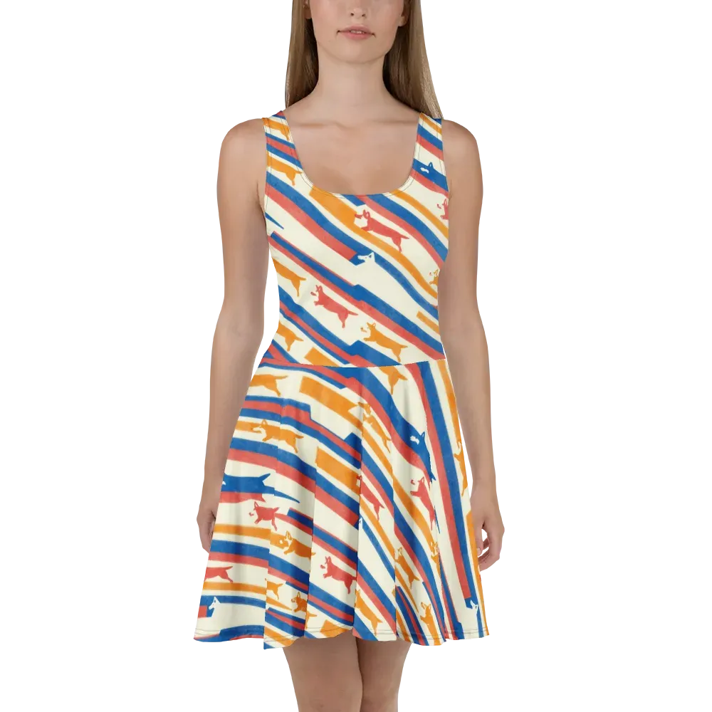Canine Cadence on Skater Dress — Front