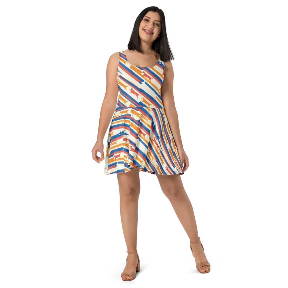 Canine Cadence on Skater Dress — Front