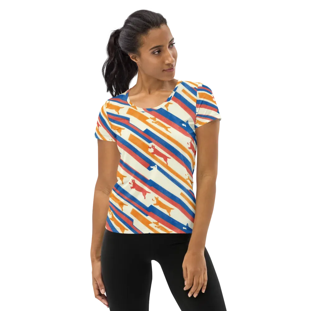 Canine Cadence on Women's Athletic T-Shirt — Front