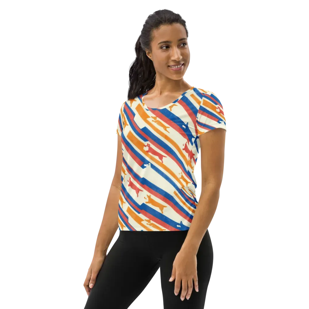 Canine Cadence on Women's Athletic T-Shirt — Left