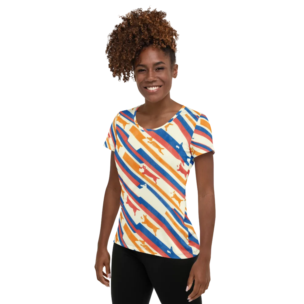 Canine Cadence on Women's Athletic T-Shirt — Left