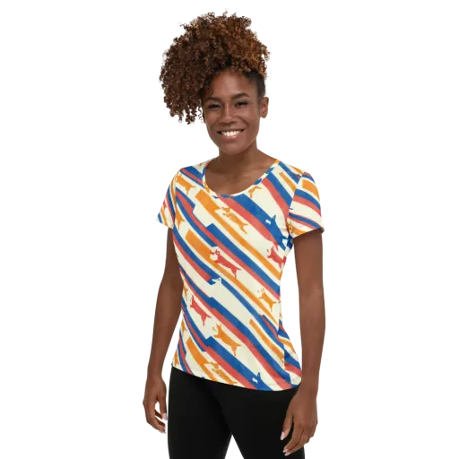 Canine Cadence on a Women's Athletic T-Shirt