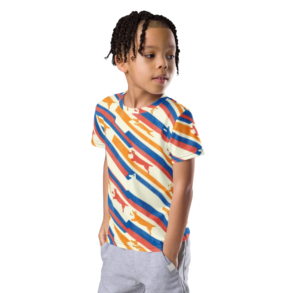 Canine Cadence on Kids Crew Neck T-Shirt — Left Front