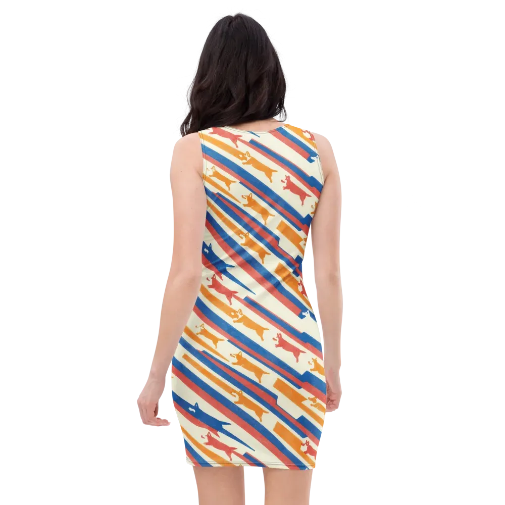 Canine Cadence on Bodycon Dress — Back