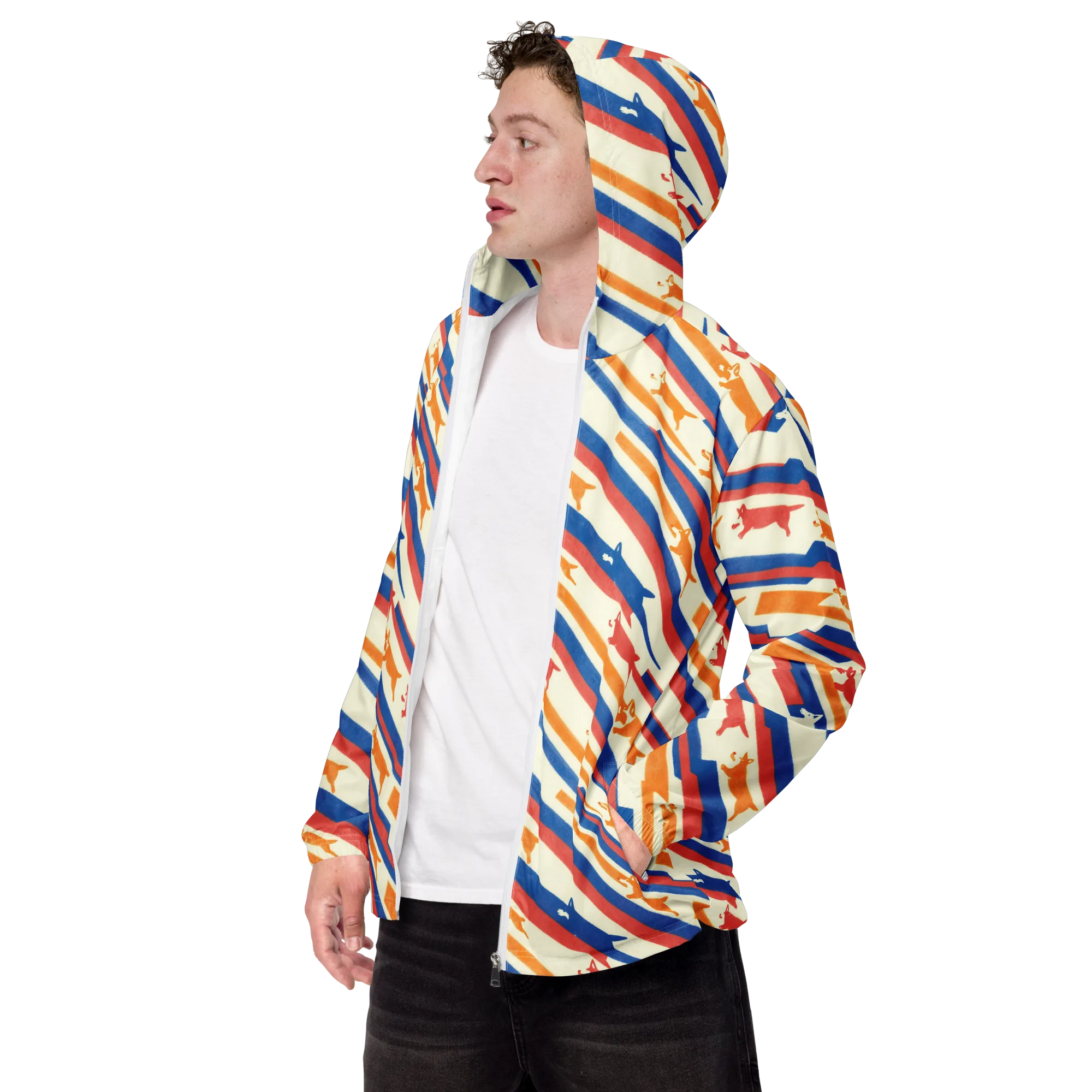 Canine Cadence on Men's Windbreaker — Left Front