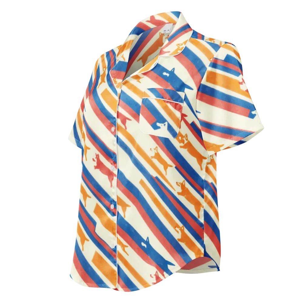 Canine Cadence on Women's Short Sleeve Pajama Top — Left Front