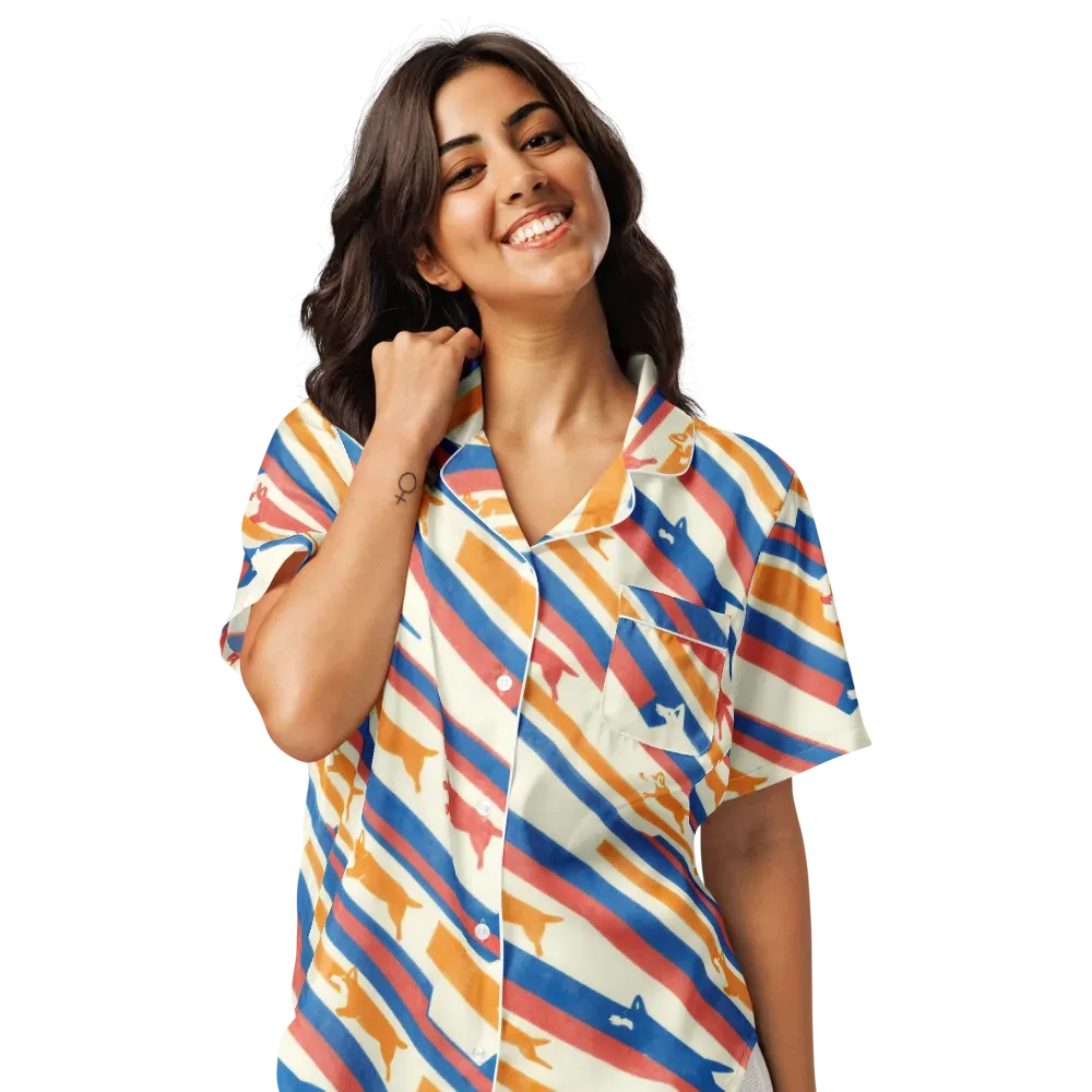 Canine Cadence on Women's Short Sleeve Pajama Top — Front