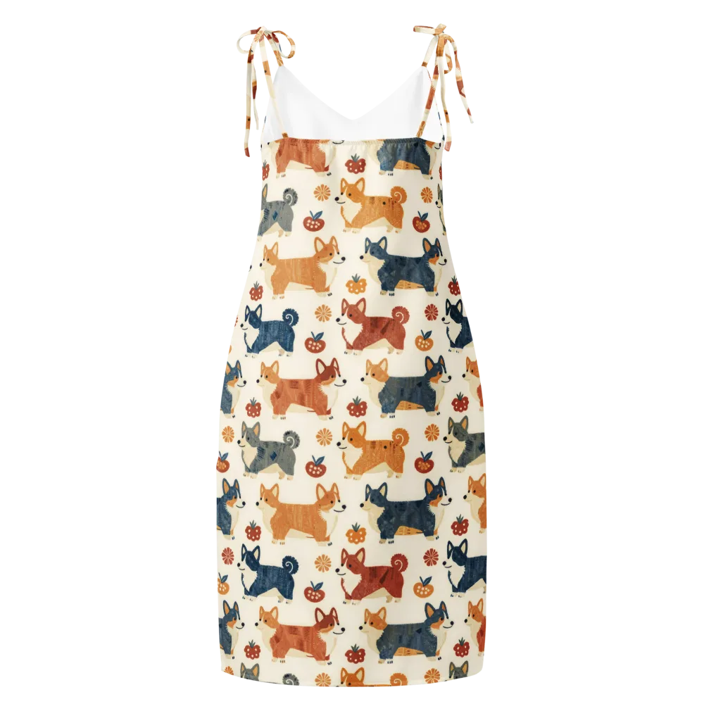 Foxfire Corgis on Slip Dress — Back