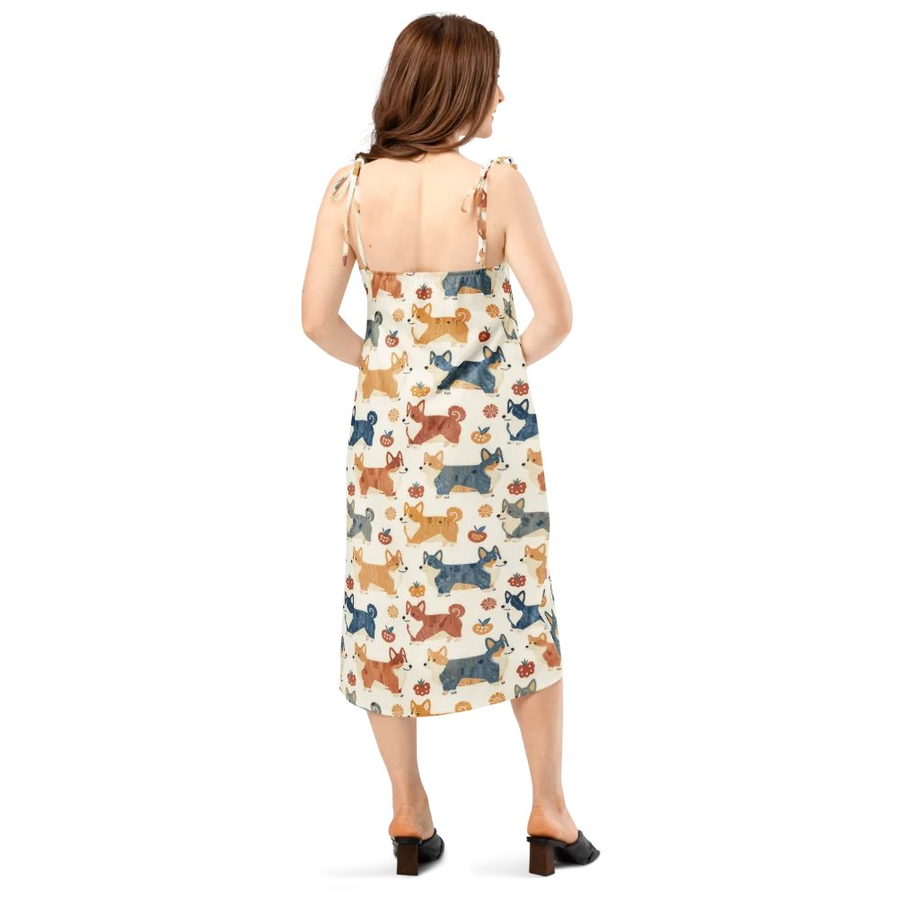 Foxfire Corgis on Slip Dress — Back