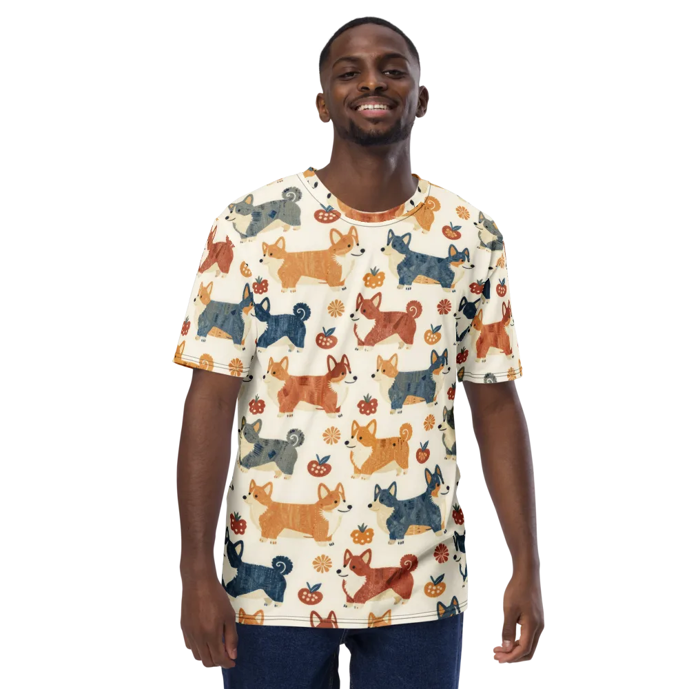 Foxfire Corgis on Men's Crew Neck T-Shirt — Front