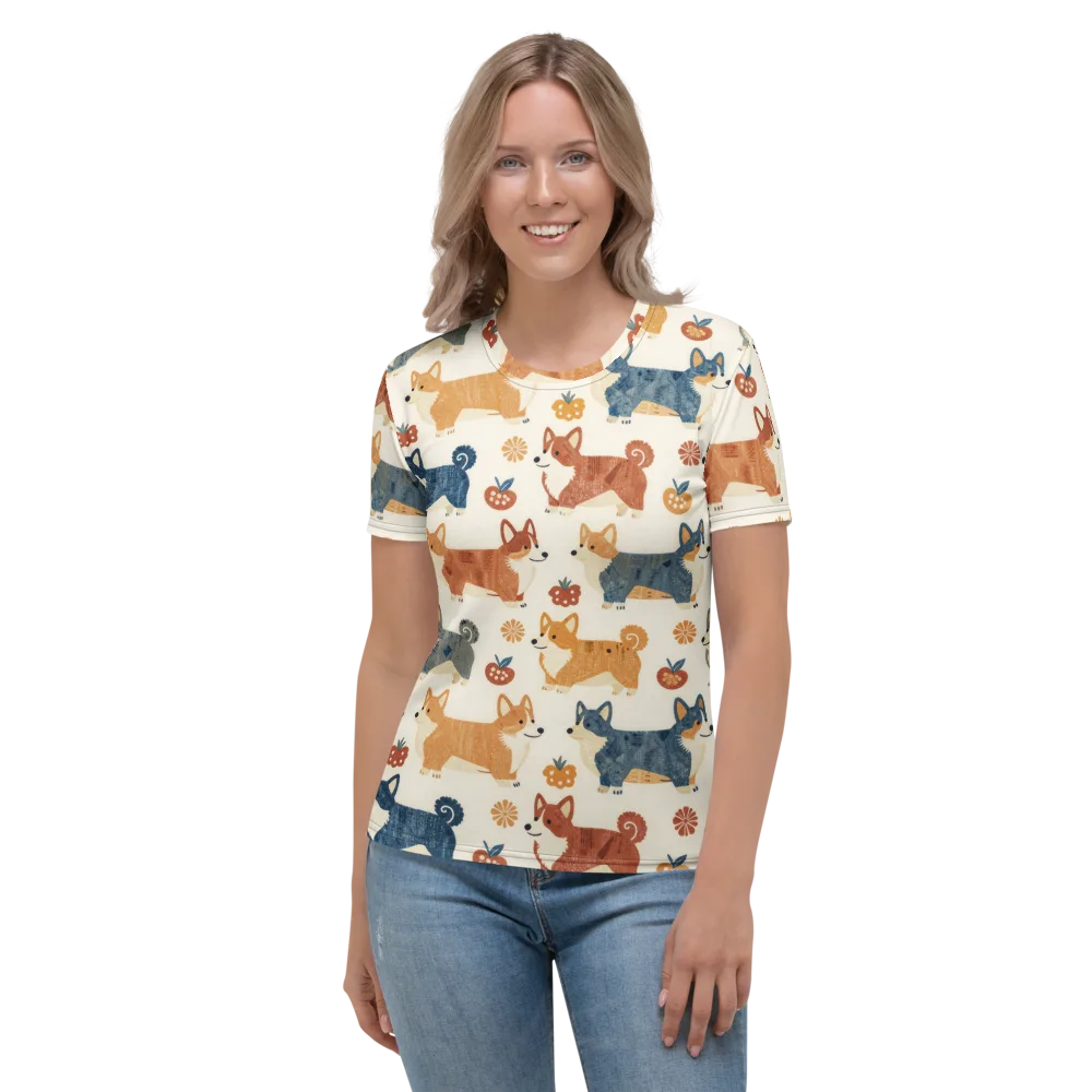 Foxfire Corgis on Women's Crew Neck T-Shirt — Front