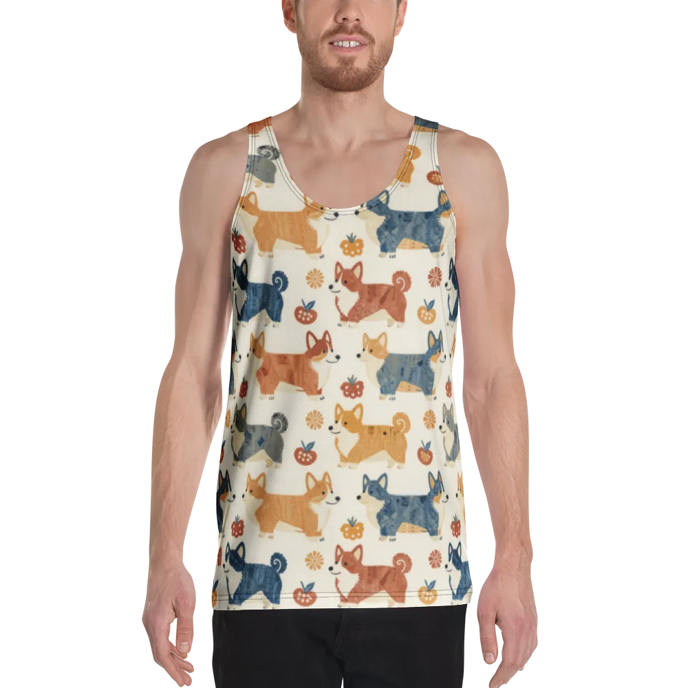 Foxfire Corgis on Men's Tank Top — Front