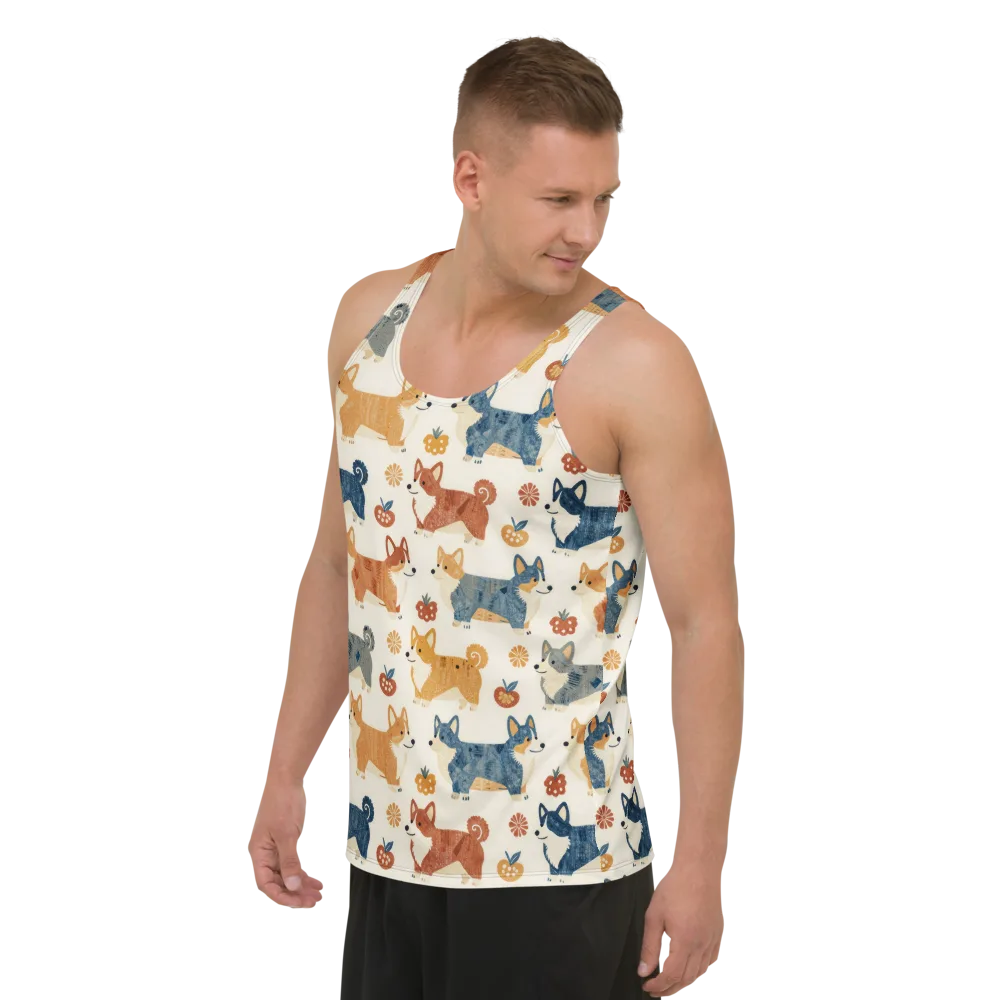 Foxfire Corgis on Men's Tank Top — Left Front
