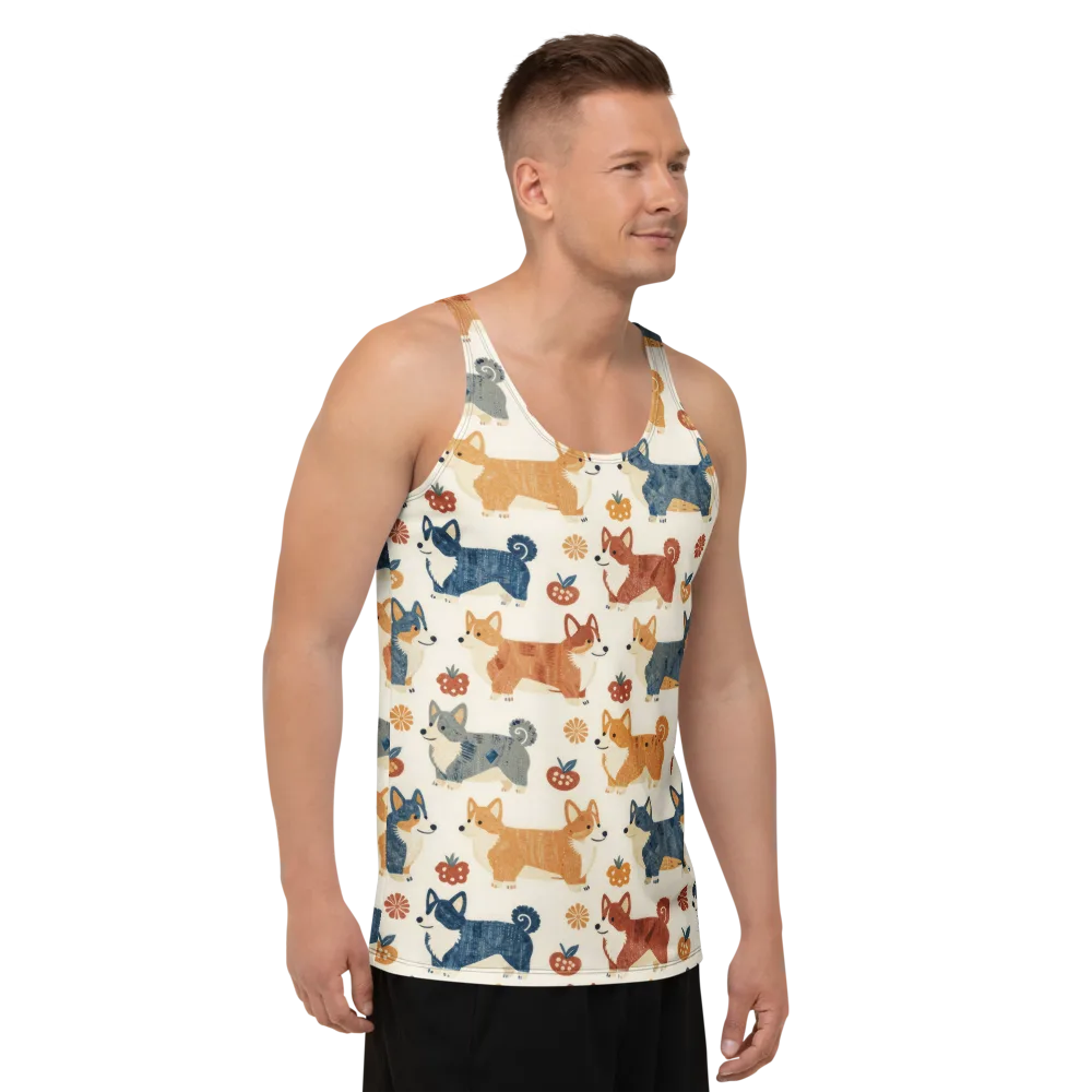 Foxfire Corgis on Men's Tank Top — Right Front