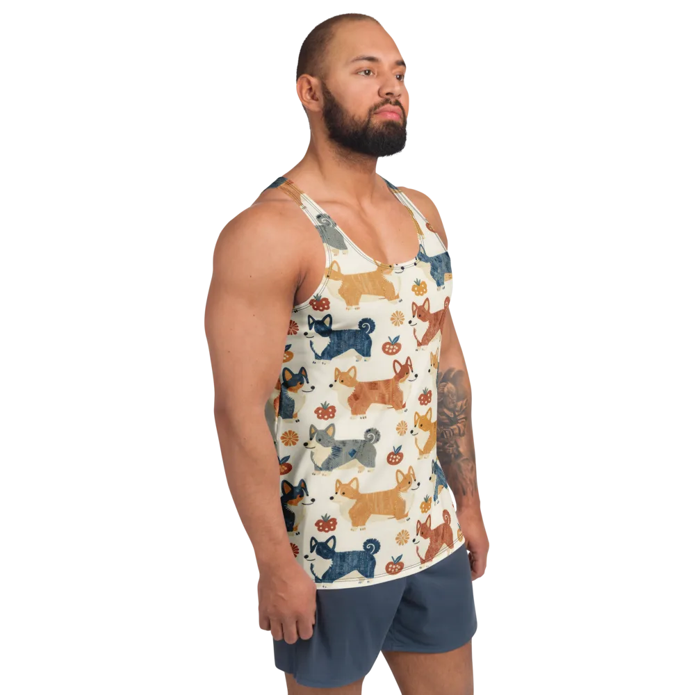 Foxfire Corgis on Men's Tank Top — Right Front