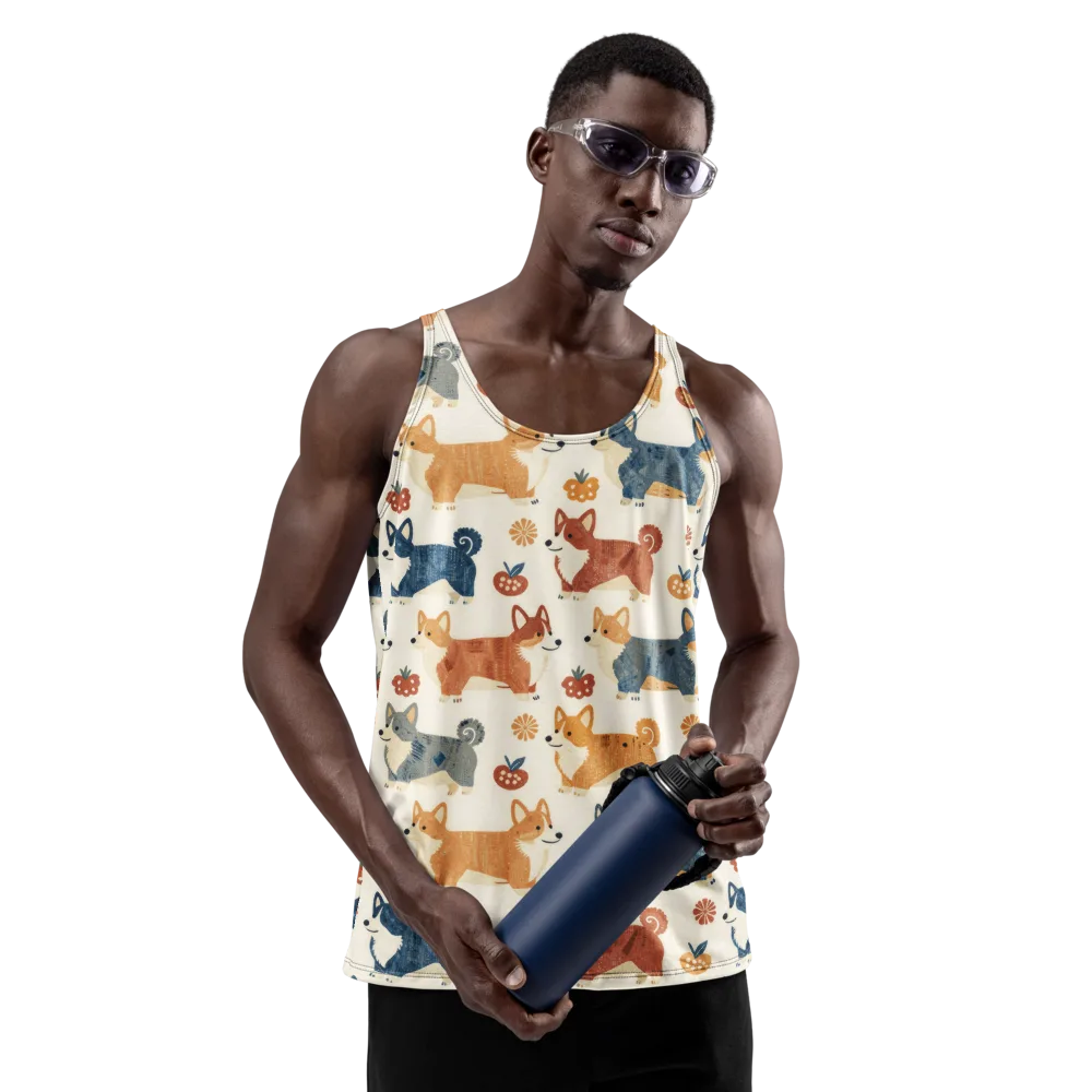 Foxfire Corgis on Men's Tank Top — Front