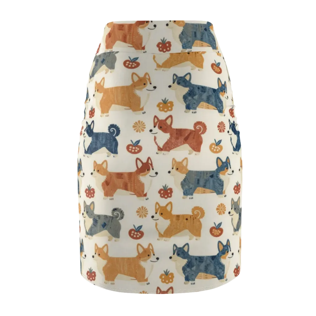 Foxfire Corgis on Pencil Skirt — Back