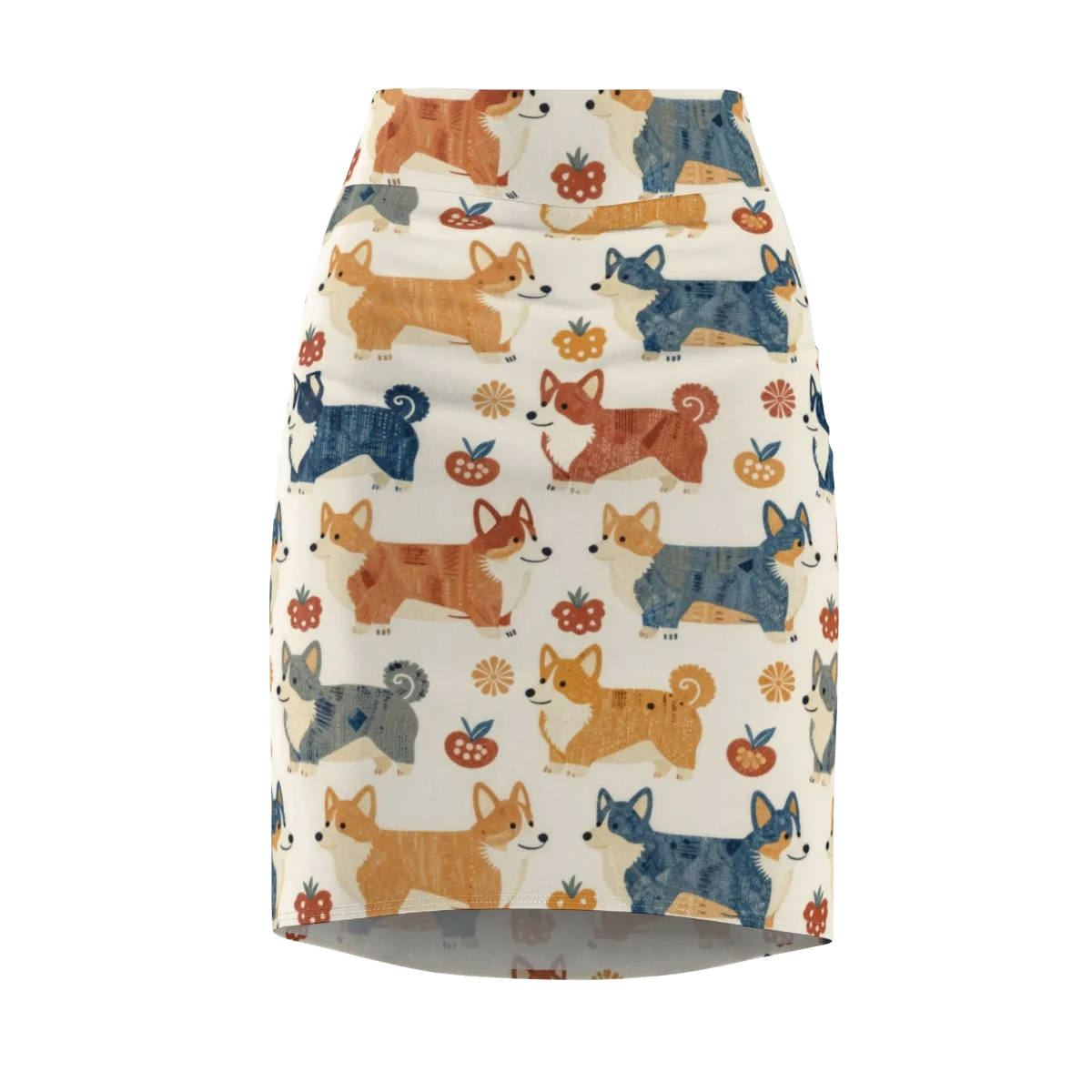 Foxfire Corgis on Pencil Skirt — Front
