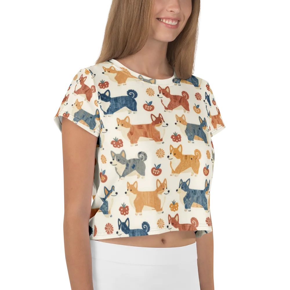 Foxfire Corgis on Crop Tee — Right