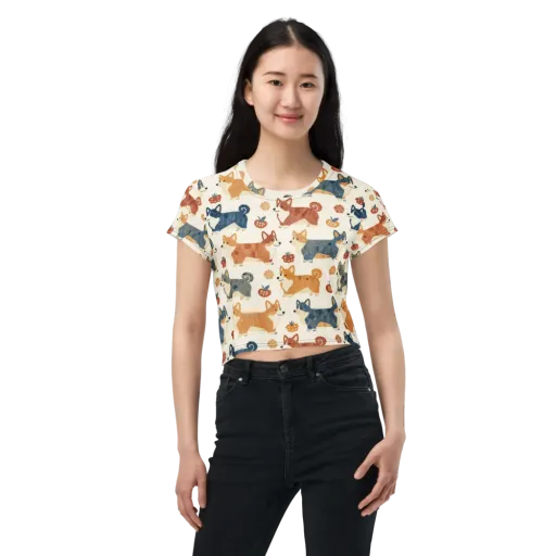 Foxfire Corgis on a Crop Tee