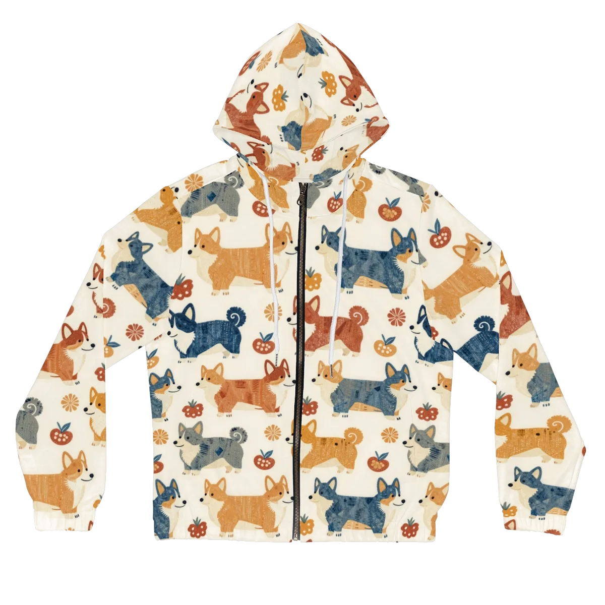 Foxfire Corgis on Women's Full-Zip Hoodie — Front