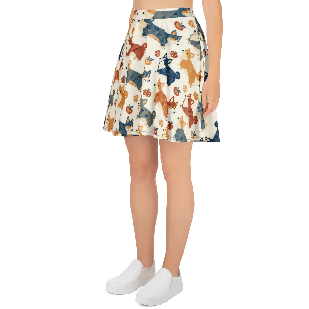 Foxfire Corgis on Skater Skirt — Left