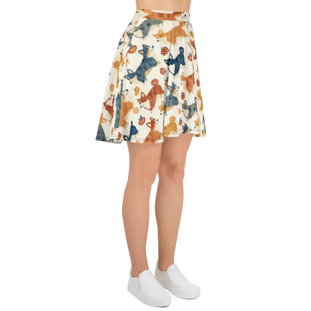 Foxfire Corgis on Skater Skirt — Right