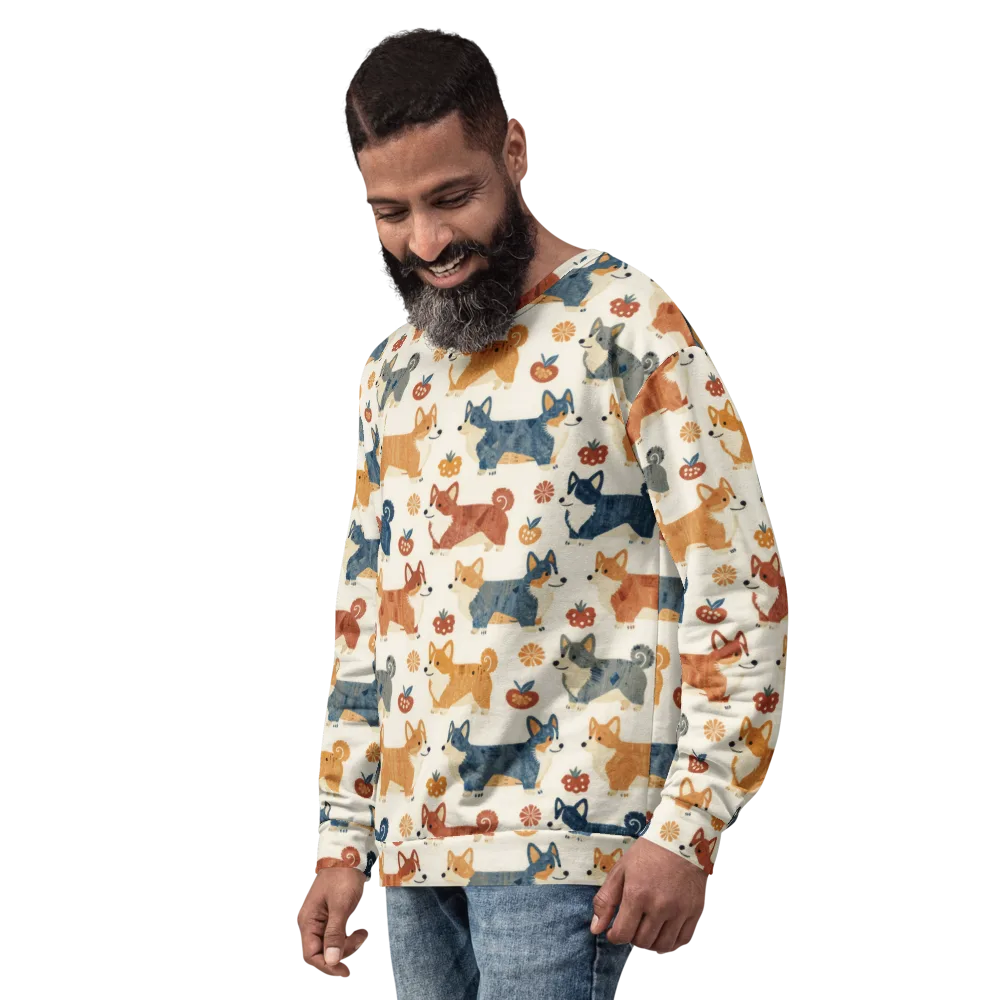 Foxfire Corgis on Sweatshirt — Left Front
