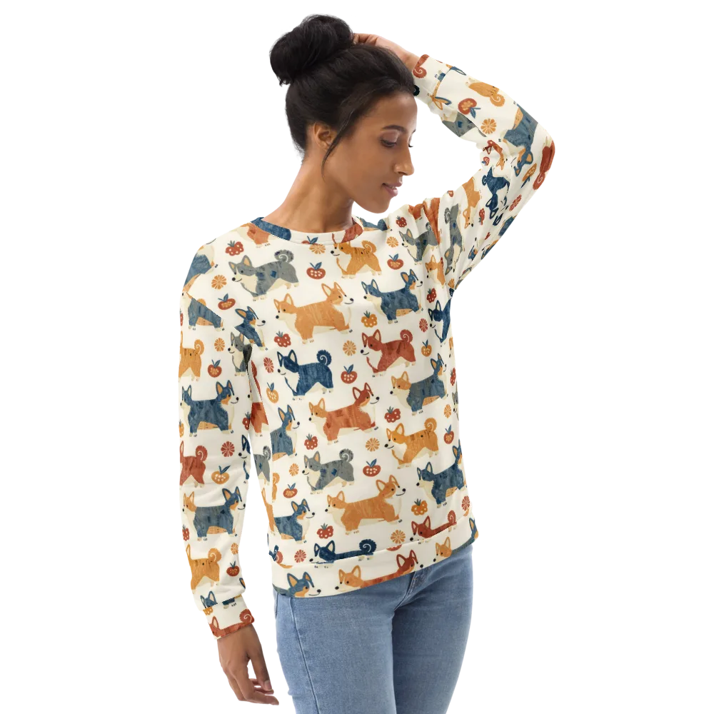 Foxfire Corgis on Sweatshirt — Right Front