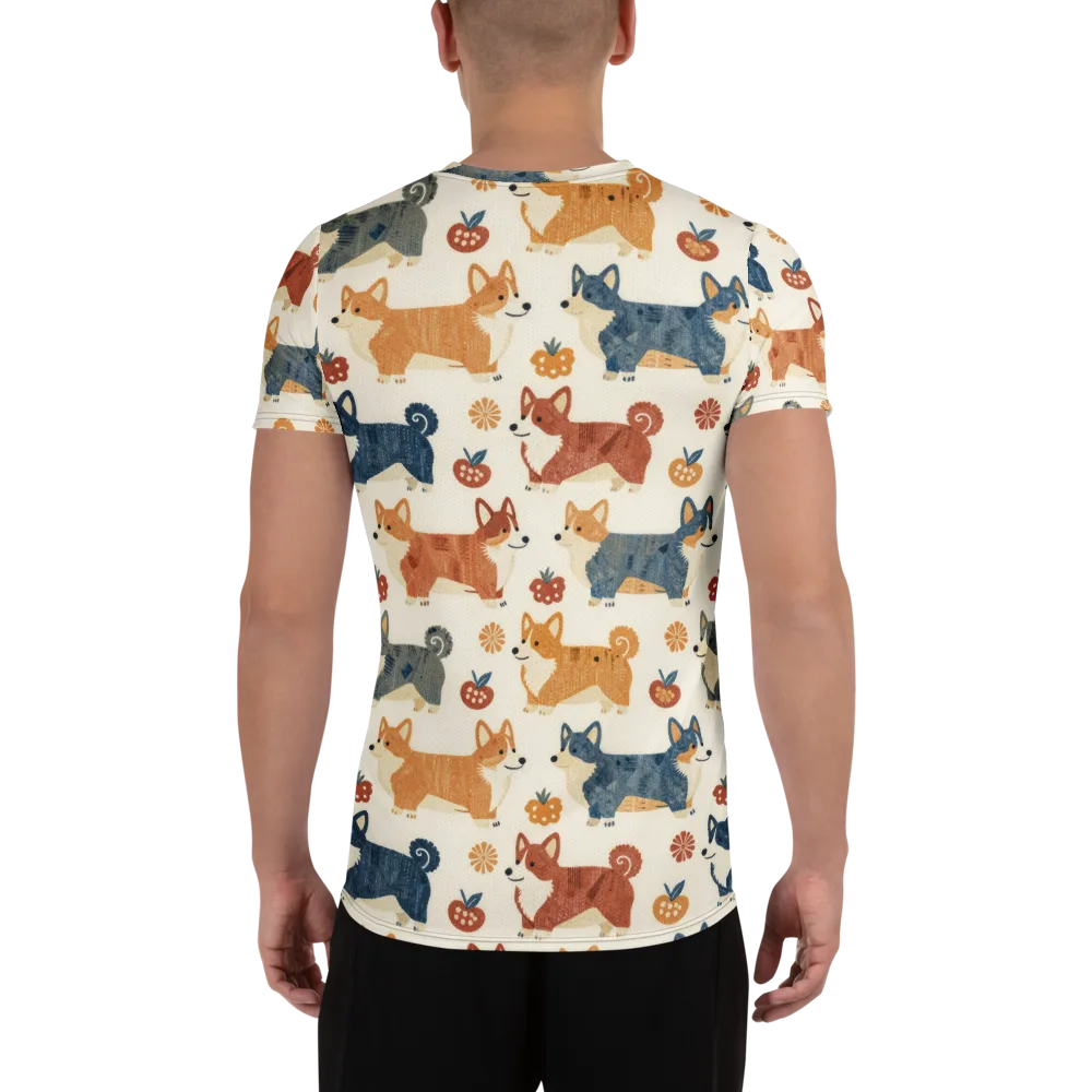 Foxfire Corgis on Men's Athletic T-Shirt — Back