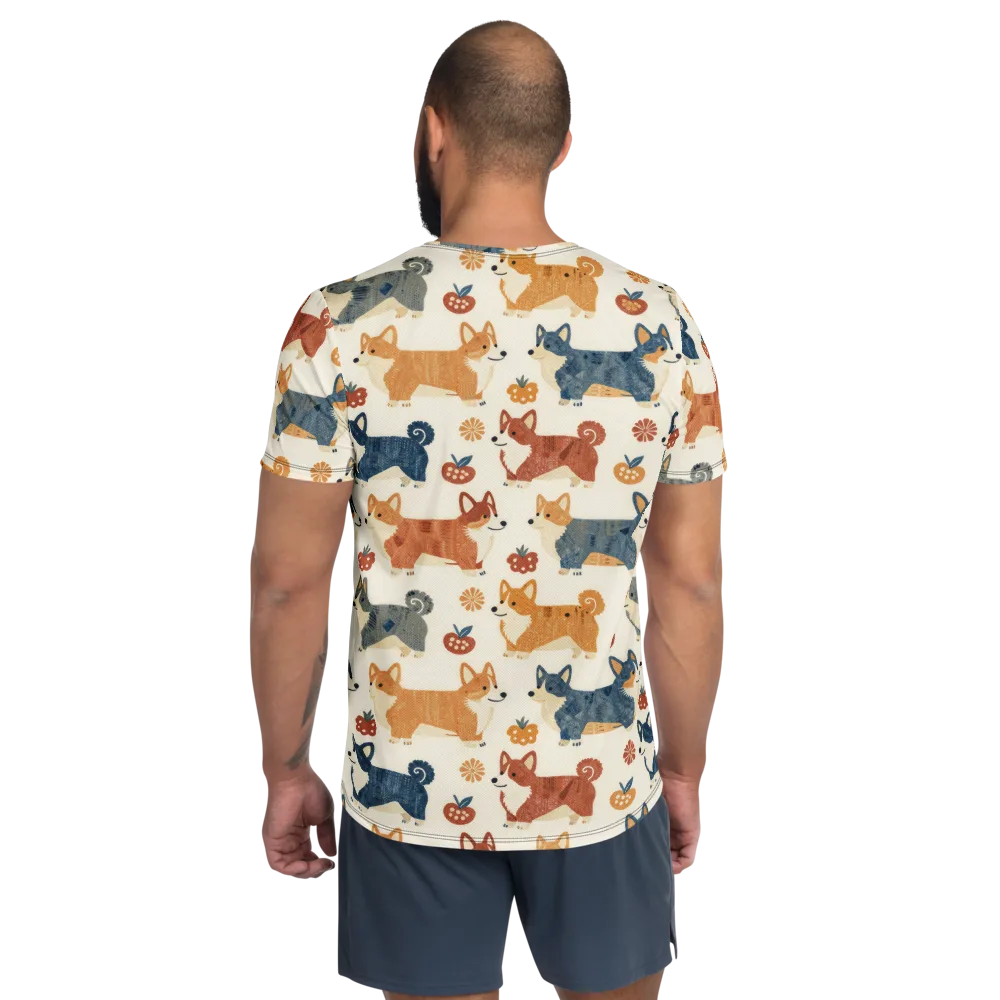 Foxfire Corgis on Men's Athletic T-Shirt — Back