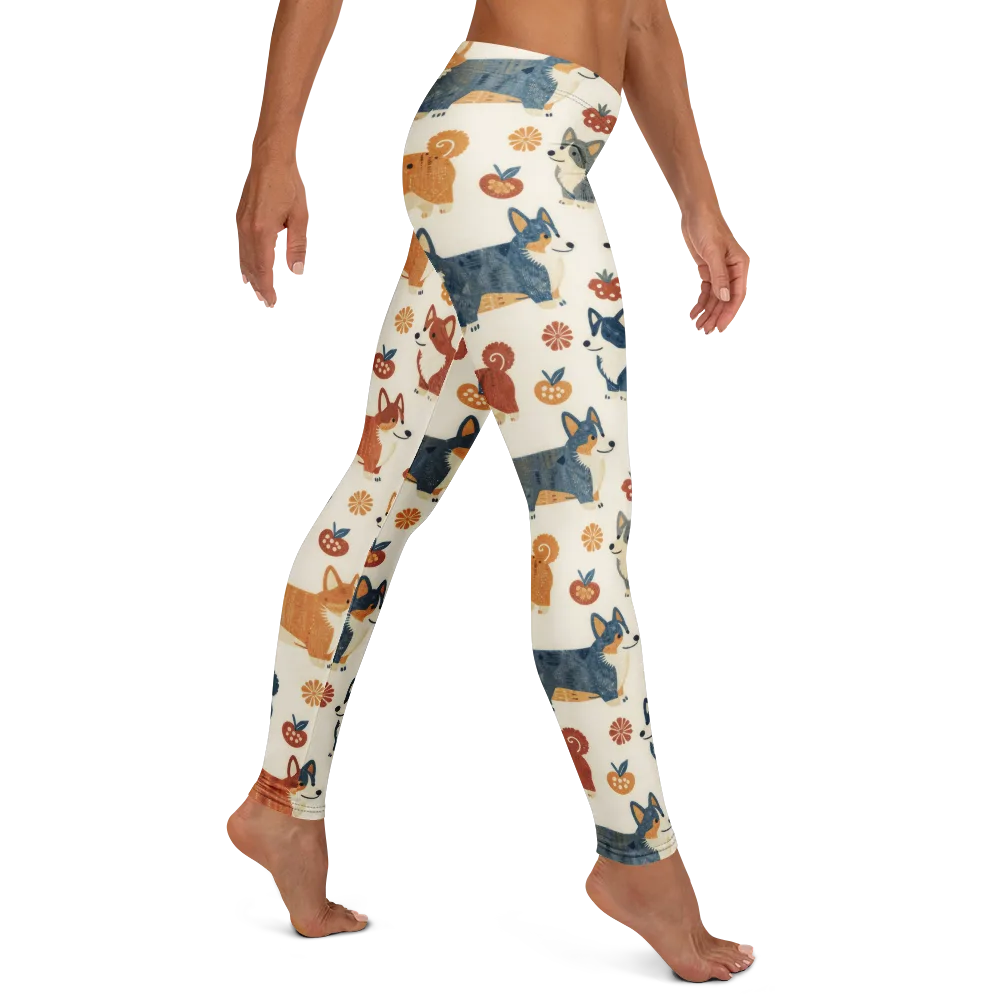 Foxfire Corgis on Leggings — Right