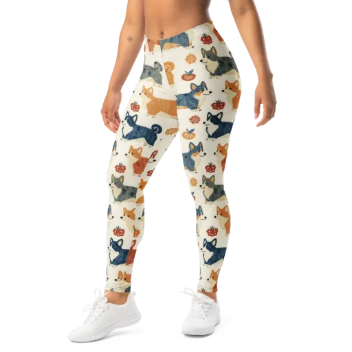 Foxfire Corgis on a Leggings